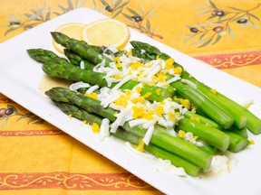 Asparagus with egg prepared by Jill Wilcox. CRAIG GLOVER/QMI Agency