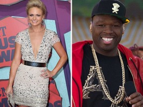 (L-R) Miranda Lambert and 50 Cent. (WENN.COM/REUTERS)