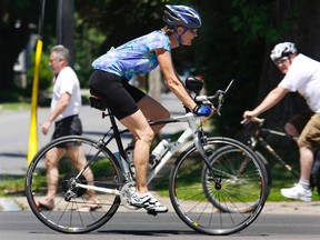 This pair of cyclists ride on Victoria Avenue in Belleville, Ont. last summer. - File photo: Jerome Lessard/The Intelligencer
