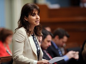 Véronique Hivon speaks in parliament on June 4, 2014. (SIMON CLARK/QMI AGENCY)