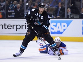 The Leafs could be interested in Sharks centre Joe Thornton. (USA TODAY SPORTS)
