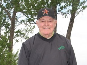 Bruce Heidman/The Sudbury Star
John Barbeau teed up on No. 5 at Cedar Green Golf Course, like he and his three golfing buddies — Don MacKay, Henry Lewandoski and Gord Cull — have for the last 20-plus years, and added to his hole in one total with a perfect shot.