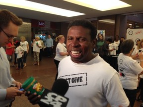 Michael "Pinball" Clemons at Scotia Plaza on June 6, 2014. (Don Peat/Toronto Sun)