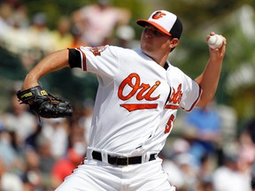 Zach Britton has excelled as the Orioles' fill-in closer, but will he hold on to the job with Tommy Hunter returning on Sunday? (USA Today, photo)