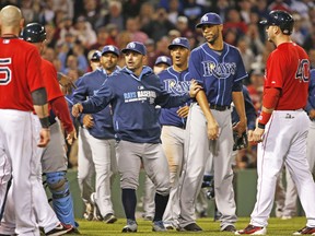 Rays ace David Price, being held back during a bench-emptying scuffle with the Red Sox last weekend — which saw Boston’s manager and two coaches all ejected — is the kind of starting pitcher the Blue Jays need to add right now to put their foot on the throats of the rest of the American League East. (AFP)