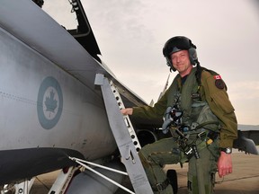 CF-18 Hornet pilot Maj. Tim Woods. (Credit: Mat1 Alex Roy)