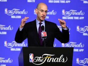 NBA commissioner Adam Silver speaks during a press conference before Game 2 of the NBA Finals between the San Antonio Spurs and the Miami Heat. (Larry W. Smith/Pool Photo via USA TODAY Sports)