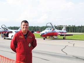 Captain Brett Parker of the Snowbirds will be returning to Whitecourt for the second time as member of the famous aerial demonstration team on July 26 and 27 for the Hometown Heroes Air Show. 
Barry Kerton | Whitecourt Star