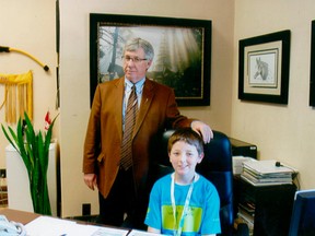 Grade 5 Evergreen Elementary school student Josh Goodman had the opportunity to meet Environment and Sustainable Resource Development Minister Robin Campbell when he was one of 12 students to take part in Alberta’s Minister for the Day program.
