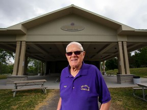 LUKE HENDRY/The Intelligencer
Concerts on the Bay co-ordinator Doug Thompson stands outside the Lions Pavilion at West Zwicks Island Park. The Belleville Lions Club's concert series starts there June 11.