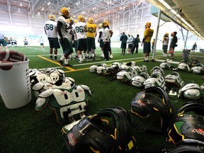 Esks OL and CFLPA treasurer says his teammates were able to hold a solid camp by keeping the CBA negotions and practice separate. (Perry Mah, Edmonton Sun)