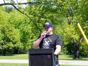 President of OPSEU Local 719, James Nowe gives a speech at a rally held outside the Kenora Jail on Monday, June 9.