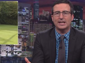 John Oliver on the set of Last Week Tonight. (YouTube screen grab)