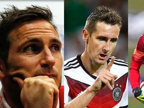 Frank Lampard, Miroslav Klose, and Julio Cesar all could be playing in their last World Cup. (REUTERS)