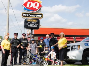 Belleville Police Service has kicked off it's operation safety treat program at Dairy Queen in Belleville. This summer, police officers will be rewarding children who are practicing good safety methods with a free blizzard voucher. 
Lacy Gillott/TheIntelligencer/QMI Agency