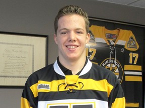 Reagan O'Grady, the Kingston Frontenacs first-round draft pick in April, has been invited to the national under-17 development camp in Calgary next month. (Whig-Standard file photo)