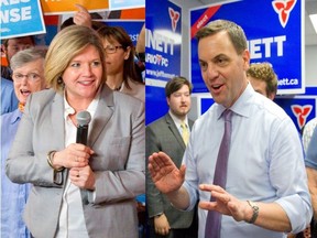 Andrea Horwath and Tim Hudak (Free Press photos)