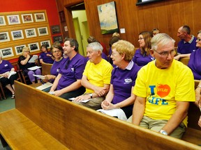 Grapes of Wrath organizers and supports appear at Prince Edward County council Tuesday, June 10, 2014. 
Emily Mountney/The Intelligencer/QMI Agency