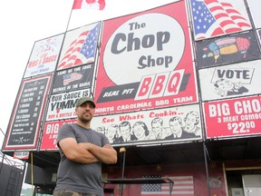 Gus Kategiannis and The Chop Shop are the newcomers at this year's Sarnia Ribfest. The kiosk boasts North Carolina flavours and is one of seven ribbing joints at this year's 13th annual meat and music festival in Sarnia. (TYLER KULA, The Observer)