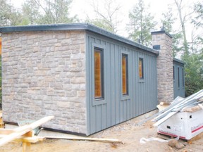 At 48 feet long, and 12 feet deep, C&J?s new bunkie adds around 575 square feet of lakeside living to their little camp.