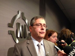 Metrolinx CEO Bruce McCuaig addresses media after announcing a short list of 11 investment tools that will help decide how transit expansion is funded in the years ahead. JENNY YUEN/Toronto Sun