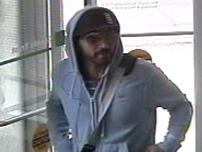 Police released this photo of a suspect in a north London bank robbery.