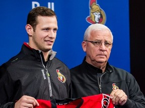 Jason Spezza and Bryan Murray last September when Spezza was announced as the Senators' new captain. (Errol McGihon/Ottawa Sun/QMI Agency