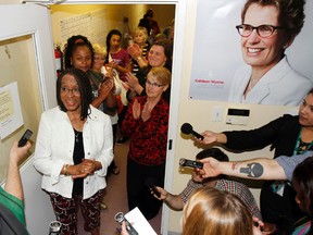 Liberal candidate in Prince Edward-Hastings, Georgina Thompson, speaks to media at her Belleville campaign headquarters on Dundas Street East after she lost her first provincial election to MPP Todd Smith Thursday evening, June 12, 2014. - Jerome Lessard/The Intelligencer/QMI Agency