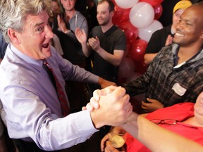 Ottawa South Liberal MPP John Fraser talks to his supporters during his victory celebration in Ottawa On. Thursday June 12,  2014. Fraser was re-elected during the Ontario election Thursday.  
Tony Caldwell/Ottawa Sun/QMI Agency