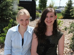 Elise Jamieson and Tatyana Anderson, both Grade 9 students at Stony Plain Central School, worked with students from across Alberta to complete a research paper focused on water conservation on May 31 and June 1. - Karen Haynes, Reporter/Examiner