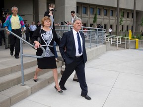 London mayor Joe Fontana leaves the court house with his wife, Vicky, after being found guilty on three fraud related charges in London, Ontario on Friday June 13, 2014.  Fontana will be sentenced on July 15.
CRAIG GLOVER/The London Free Press/QMI Agency