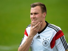 German soccer player Kevin Grosskreutz says he's fed up with jokes about his two recent run-ins with the law. (Ina Fassbender/Reuters/Files)