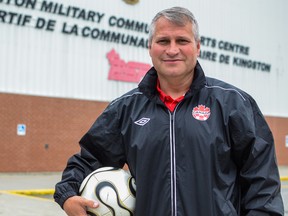 Victor Mendes, head coach of the RMC varsity men's soccer team, thinks Argentina will win the World Cup. The tournament is underway in Brazil. (Alex Pickering/For The Whig-Standard)