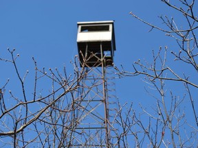 Jim Moodie/The Sudbury Star
The Baldwin Township fire tower stretches 100 feet in height and tops a 1,300-foot hill north of McKerrow.