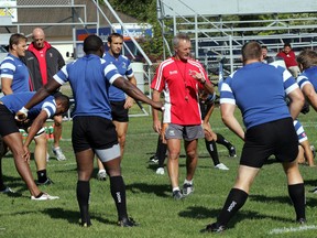 Canadian men's rugby coach Kieran Crowley addresses his players. (QMI Agency file)