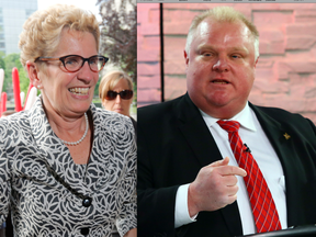 Ontario Premier Kathleen Wynne and Toronto Mayor Rob Ford (QMI Agency files)