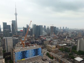 Construction projects fill the Toronto skyline June 13, 2014. (Dave Abel/Toronto Sun)
