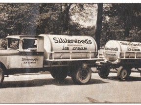 At left, a Free Press photo from 1933 shows a ?glass-lined tank truck? used to ship ice-cream mix from London to Silverwood?s other ice-cream plants.