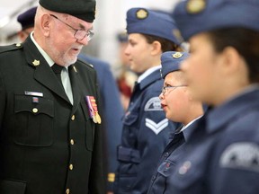 Gino Donato/The Sudbury Star
The Royal Canadian Air Cadets, 200 Wolf Squadron held its 71st annual ceremonial review on Sunday afternoon at the Sudbury Armoury. Major Barry Lachance, CD was the reviewing officer. The event  featured the inspection, a drill team with arms display, band display and awards presentations.