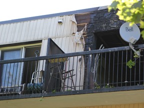 Two people were killed in a fire in an apartment complex in Caledonia on Saturday, June 14, 2014. The cause of the blaze is under investigation. SARAH DOKTOR/QMI Agency
