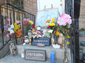 A memorial for Crystal Young, the 31-year-old mother of three who died on June 8. (BRENT BOLES/QMI AGENCY)