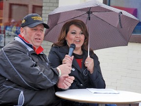 For the first time, the Spock Days parade was broadcast live. Here, AM1140 Sun Country's Russell Skeet and Vulcan's Sandra Cooke-Locken describe the parade as it goes down Centre Street on Saturday morning. Simon Ducatel, Vulcan Advocate