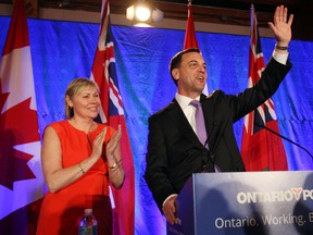 Ontario PC leader Tim Hudak announced he is stepping down as leader Thursday night after defeat  in the provincial election on June 12 2014. (Bob Tymczyszyn/QMI Agency)