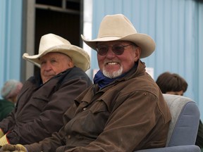 Dennis and Frank take the reins for the carriage ride to the Kootenai Brown Pioneer Museum, a new feature at the Best of the West weekend. Greg Cowan photo/QMI Agency.