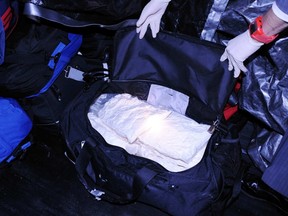 A duffel bag of methamphetamine is shown in this file shot.
(REUTERS/Australian Federal Police/Handout)