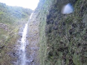 The Biberon waterfall on Reunion Island, a volcanic tourist destination off the east coast of Madagascar.
(Screengrab from YouTube)