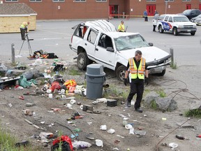 A person has died following a single vehicle accident near Ecole secondaire Macdonald-Cartier on Tuesday morning. JOHN LAPPA/THE SUDBURY STAR/QMI AGENCY