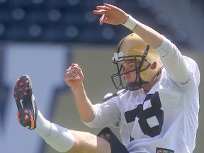 Brett Maher, during team practice in Winnipeg.  Tuesday, June 4, 2014.  Chris Procaylo/Winnipeg Sun/QMI Agency