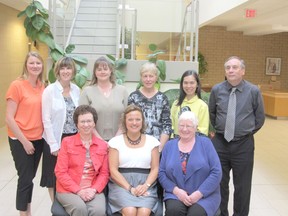 Bluewater District School Board awards of excellence were presented to outstanding volunteers. Pictured, from left to right (rear): Jennifer Isber-Legge, Shelley Crummer, Allison Sutherland, Sharon Ludlow, May Ip, David Graham; (front): Ruth Chapman, Heather Padfield, Barb Swanson; (absent) constable Chris Coles, retired, of the Saugeen Shores Police Service.