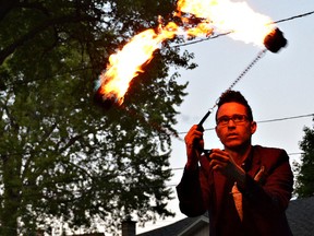 A fire spinner was among the acts at last year’s Skeleton Park Arts Festival.
Supplied photo